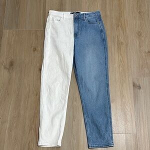 HOLLISTER Two-Tone White and Blue Jeans